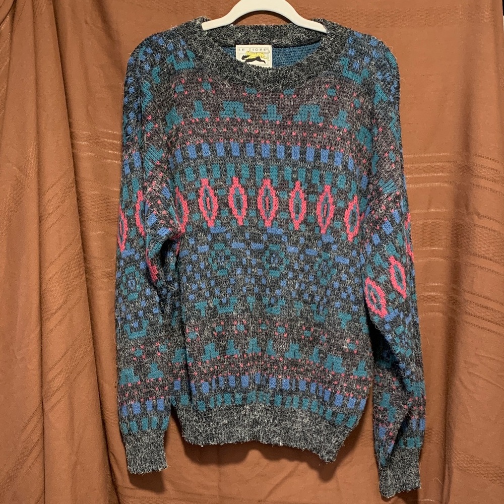 80’s Vintage Colorful Patterned Pullover Sweater